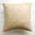 Cotton and natural fiber cushion cover, 'Tavola' - Leaf Print Cushion Cover from Fiji