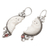 Garnet and bone dangle earrings, 'Owl Protector' - Garnet and Bone Owl Themed Dangle Earrings (image 2d) thumbail