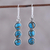 Sterling silver dangle earrings, 'Dancing Circles' - Circular Sterling Silver and Composite Turquoise Earrings thumbail