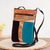 Leather accented suede sling, 'The Llama Way' - Brown and Teal Llama Pattern Leather Accented Suede Sling (image 2b) thumbail