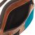 Leather accented suede sling, 'The Llama Way' - Brown and Teal Llama Pattern Leather Accented Suede Sling (image 2c) thumbail