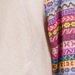 Cotton blend cardigan, 'Pisac Market in Pale Beige' - Solid Beige Cardigan with Open Front and Multicolor Sleeves