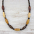 Wood and coconut shell beaded necklace, 'Thai Holiday' - Wood and Coconut Shell Beaded Necklace from Thailand