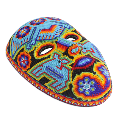 Perlenmaske - Authentische handbestickte Huichol-Maske