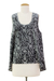 Sleeveless cotton top, 'Newly Ancient' - Black and White 100% Cotton High Low Sleeveless Top (image 2c) thumbail