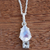 Moonstone and white topaz pendant necklace, 'Piece of the Sky' - Moonstone & White Topaz Sterling Silver Necklace from Brazil thumbail