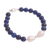 Lapis lazuli and cultured pearl beaded bracelet, 'Moon at Night' - Lapis Lazuli and Cultured Pearl Beaded Bracelet from Peru