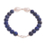 Lapis lazuli and cultured pearl beaded bracelet, 'Moon at Night' - Lapis Lazuli and Cultured Pearl Beaded Bracelet from Peru