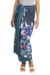 Rayon batik sarong, 'Spring Cattleya' - Artisan Crafted Rayon Sarong from Thailand with Floral Motif thumbail