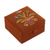 Embroidered jewelry box, 'Delightful Bouquet' - Floral Embroidered Jewelry Box in Pumpkin from India