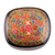 Dekorative Schachtel aus Pappmaché, „Cheerful Flare“ – handbemalte dekorative Schachtel mit Blumenmuster und metallischem Gold