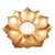 Steel tealight candleholder, 'Golden Lotus Glow' - Gold Finish Steel Lotus Blossom Tealight Candleholder