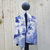 Hand-painted scarf, 'Tropical Indigo' - Haitian Hand-Painted Rayon Scarf in Blue thumbail