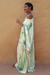 Hand-painted caftan dress, 'Haitian Palms' - Long Hand-Painted Rayon Caftan from Haiti (image 2b) thumbail