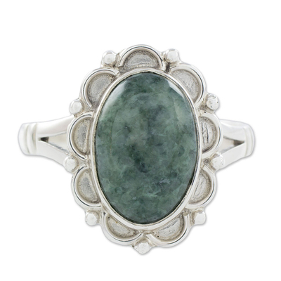 Guatemalan Hand Crafted Light Green Jade Ring