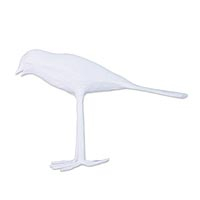 Papier mache sculpture, 'Abada' - White Papier Mache Bird Sculpture
