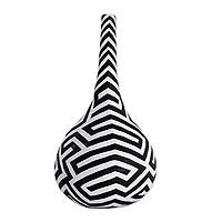 Jarrón decorativo de papel maché, 'Acacia Bulb' - Jarrón decorativo negro y blanco