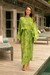 Batik robe, 'Emerald Forest' - Hand Made Green Batik Robe