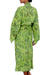 Batik robe, 'Emerald Forest' - Hand Made Green Batik Robe