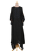 Embroidered crepe maxi dress, 'Dazzling Midnight' - Black Polyester Handkerchief Hem Embroidered Dress (image 2e) thumbail