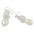 Pearl and quartz cluster earrings, 'Icicles' - Pearl and Quartz Cluster Earrings (image 2c) thumbail