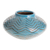 Ceramic decorative vase, 'Blue Zigzag' - Artisan Crafted Blue Ceramic Decorative Vase from Nicaragua