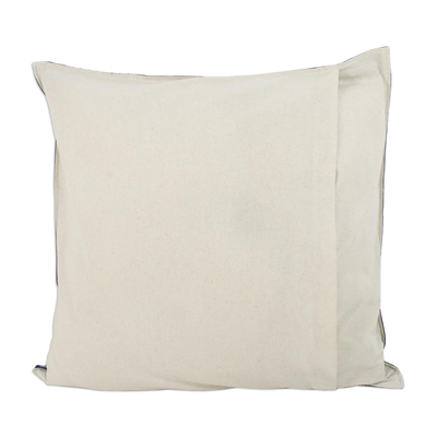 Batik cotton cushion cover, 'Exotic Energy' - Batik Cotton Cushion Cover in Indigo from Thailand