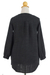 Blusa de algodón, 'Charcoal Grace' - Blusa artesanal gris 100% algodón con mangas largas