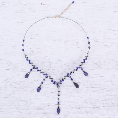 Lapis lazuli choker, 'Blue Empress' - Thai Beaded Lapis Lazuli Necklace