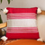 Cotton cushion cover, 'Oaxaca Frets in Red' - Red and Alabaster Cotton Cushion Cover