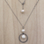 Cultured pearl and moonstone long pendant necklace, 'Raindrop Halos' - Cultured Pearl Moonstone Pendant Necklace from Indonesia (image 2) thumbail