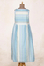 Embroidered cotton sundress, 'Horizon in Blue' - Hand Made Embroidered Cotton Sundress
