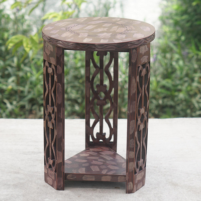 Wood side table, 'Keep and Preserve' - Wood side table
