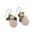 Pearl and rose quartz cluster earrings, 'Petal Romance' - Rose Quartz and Pearl Cluster Earrings (image 2c) thumbail