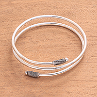 Sterling silver wrap bracelet, 'Delightful Wrap' - Sterling Silver Wrap Bracelet Crafted in Java