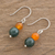Jade and carnelian dangle earrings, 'Ancient Fruit' - Jade and Carnelian Dangle Earrings Crafted in Guatemala (image 2b) thumbail