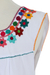 Sleeveless cotton blouse, 'Daisy Daydream' - White with Colorful Embroidery Cotton Sleeveless Blouse (image 2c) thumbail