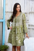 Embroidered cotton tunic dress, 'Cool Green' - Screen Printed Embroidered Cotton Dress