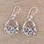 Sterling silver dangle earrings, 'Flower Basket' - Sterling Silver Flower Basket Dangle Earrings from India