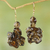 Agate cluster earrings, 'Majestic Woodland' - Brown Agate Cluster Earrings from West Africa