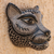 Ceramic mask, 'Jaguar Beauty' - Ceramic Jaguar Mask in Buff from Mexico