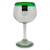 Blown glass wine glasses, 'Lime Globe' (set of 4) - Hand Blown Green Rim Wine Glasses Set of 4 Mexico