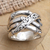 Sterling silver band ring, 'Traditional Bamboo' - Bamboo-Inspired Sterling Silver Band Ring thumbail