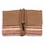 Leather accent cotton blend clutch, 'Andean Valley Sunset' - Colorful Stripe Handwoven Cotton Blend Leather Accent Clutch