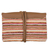 Leather accent cotton blend clutch, 'Andean Valley Sunset' - Colorful Stripe Handwoven Cotton Blend Leather Accent Clutch