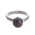 Cultured pearl cocktail ring, 'Black Nascent Flower' - Cultured Pearl Cocktail Ring in Black from Peru