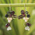 Cultured pearl and garnet cluster earrings, 'Radiant Bouquet' - Smoky Quartz and Garnet Dangle Earrings (image 2) thumbail