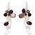 Cultured pearl and garnet cluster earrings, 'Radiant Bouquet' - Smoky Quartz and Garnet Dangle Earrings thumbail