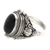 Onyx-Cocktailring - Ring aus Sterlingsilber mit Onyx-Oberfach