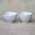 Small ceramic bowls, 'Country Dot' (pair) - Pair of Ceramic Bowls with White Glaze and Dot Motifs